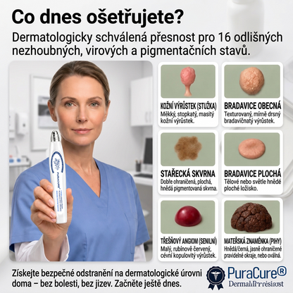 🍃PuraCure® 👩‍⚕️ 𝟕denní Pero na Odstranění Kožních Výrůstků a Skvrn – Bezbolestné Odstranění bez Jizev, Profesionální Roller aplikátor