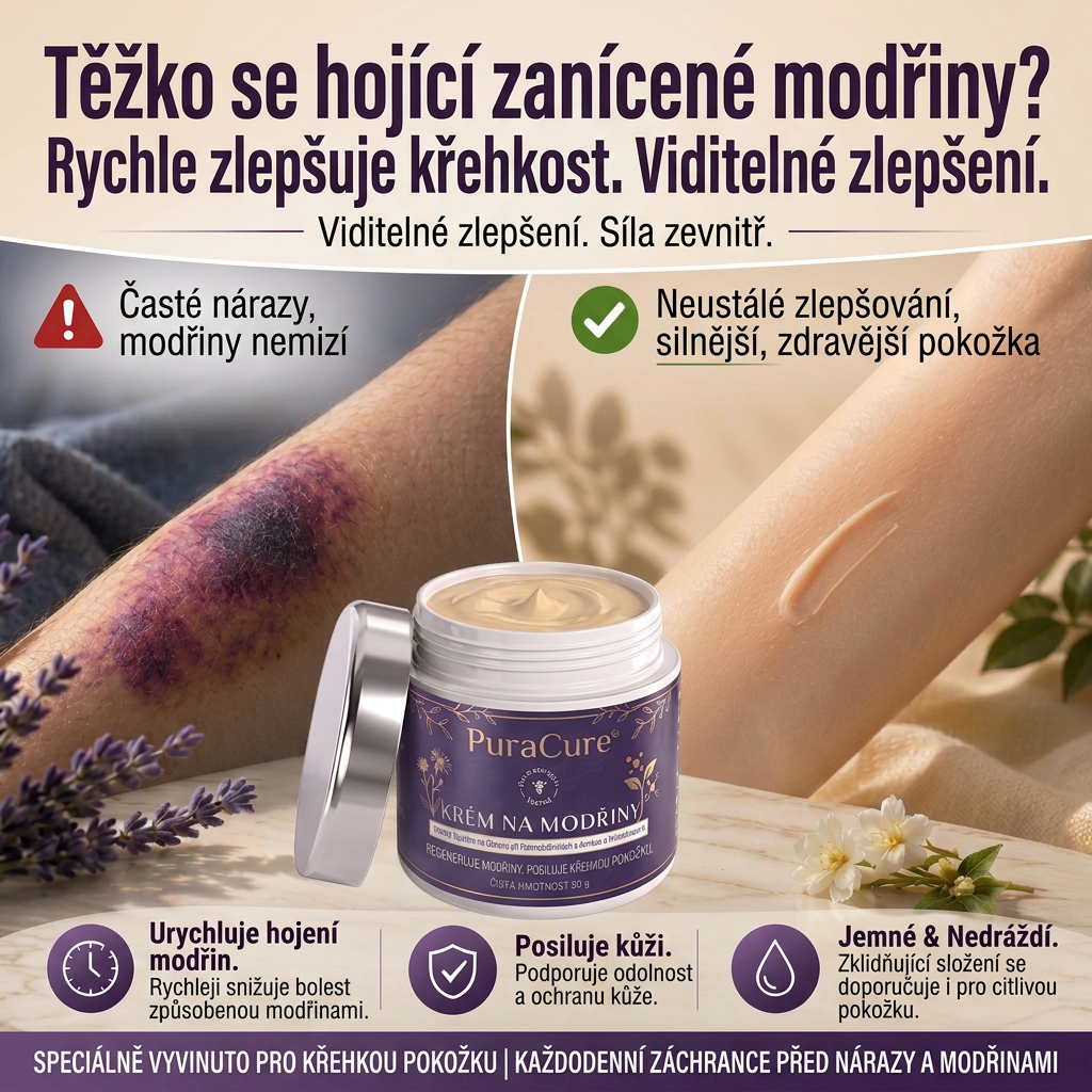 🍃🍃 100 000+ PRODANÝCH KUSŮ 💁‍♀️ – PuraCure® Krém na modřiny a posílení pokožky