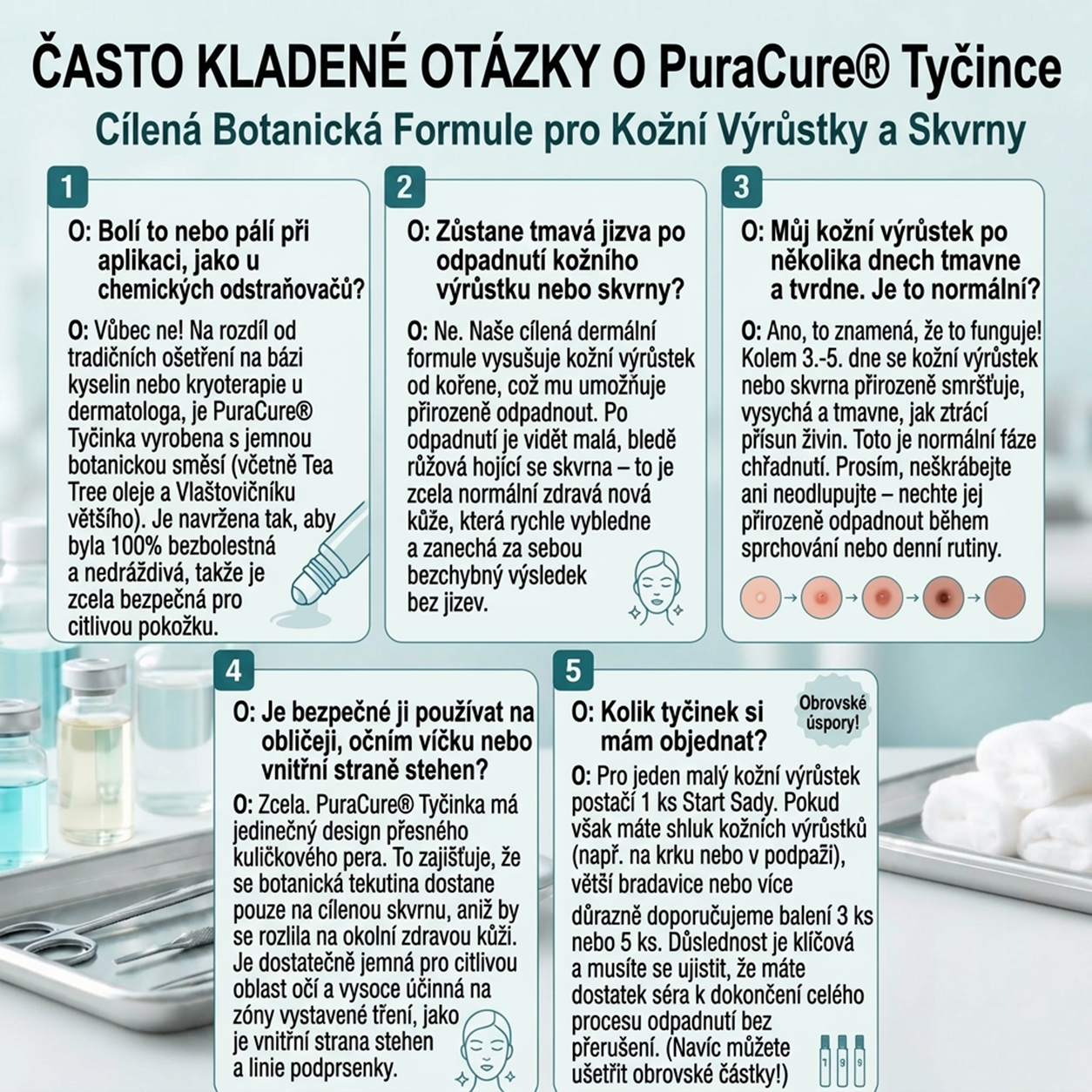 🍃PuraCure® 👩‍⚕️ 𝟕denní Pero na Odstranění Kožních Výrůstků a Skvrn – Bezbolestné Odstranění bez Jizev, Profesionální Roller aplikátor