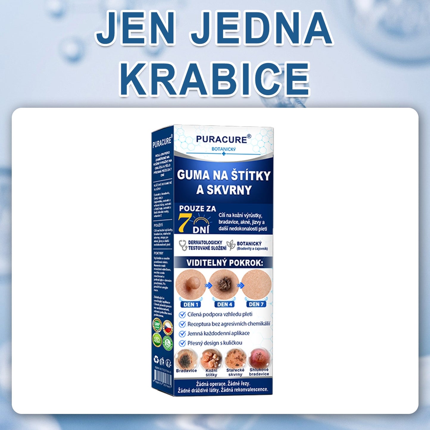 🍃PuraCure® 👩‍⚕️ 𝟕denní Pero na Odstranění Kožních Výrůstků a Skvrn – Bezbolestné Odstranění bez Jizev, Profesionální Roller aplikátor